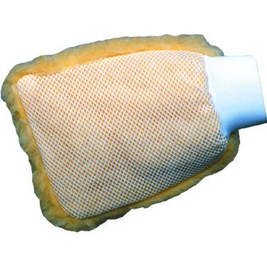 WOOL WASH MITT WITH MESH SIDE