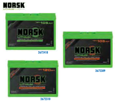 Norsk Lithium Iron Phosphate (LiFePo4) 12V Standard Batteries