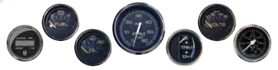 Faria Chesapeake Black Stainless Steel Gauges