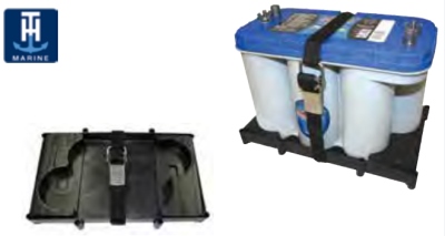 T-H Marine Optima™ Battery Holder Tray with Stainless Steel Buckle 13” L x 7” W