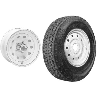 CUSTOM MOD WHITE RIMS W/RED & BLUE PIN STRIPES