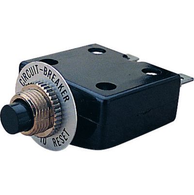 PUSH BUTTON RESETTABLE THERMAL AC/DC CIRCUIT BREAKER